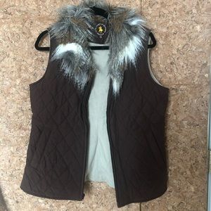 Polo Club Vest with Faux Fur